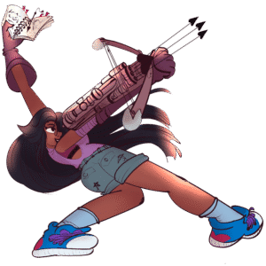 Preview image of a character concept illustration, titled "Jescinda".