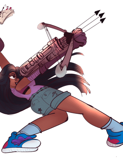 Preview image of a character concept illustration, titled "Jescinda".