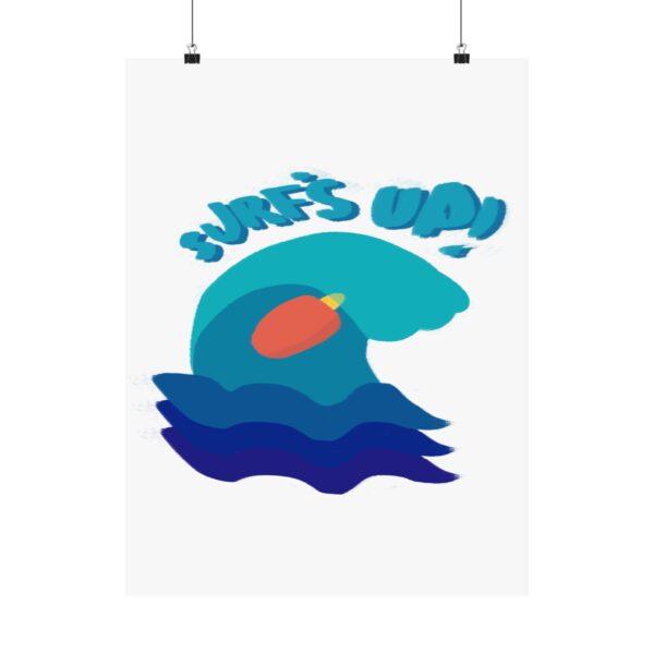 Surf's Up Orange Ice Pop Surfboard - Matte Vertical Poster