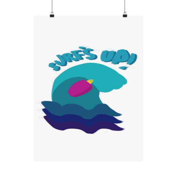 Surf's Up Raspberry Purple Ice Pop Surfboard - Matte Vertical Poster