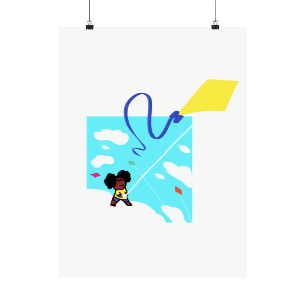 Sky High Kite Flight - Matte Vertical Poster