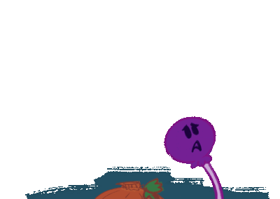 2D animation, hand-drawn in digital art software. Looping animation of jack-o-lantern chasing a lollipop across grassy field.