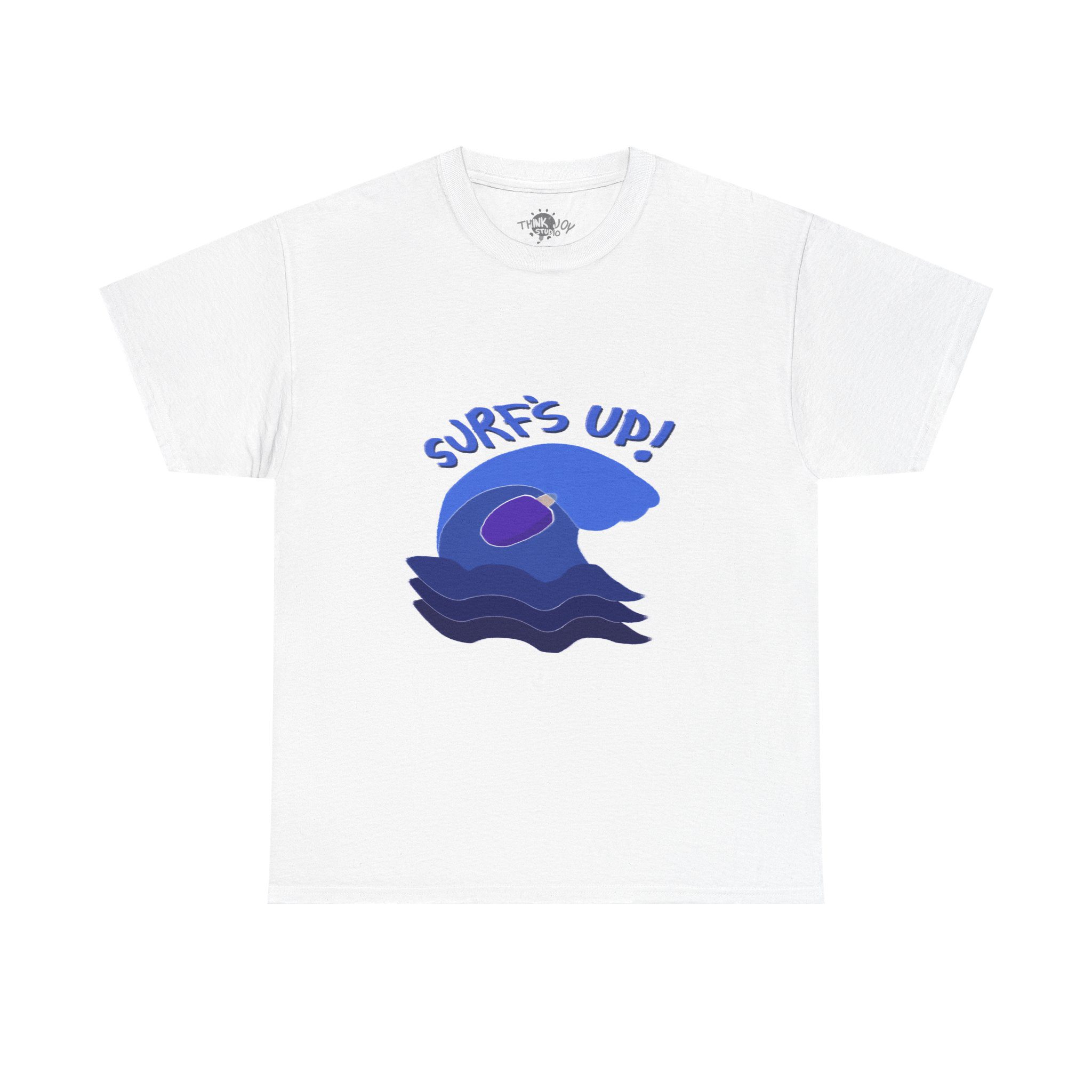 Surf's Up Grape Purple Ice Pop Surfboard - Unisex Cotton Tee - Image 2