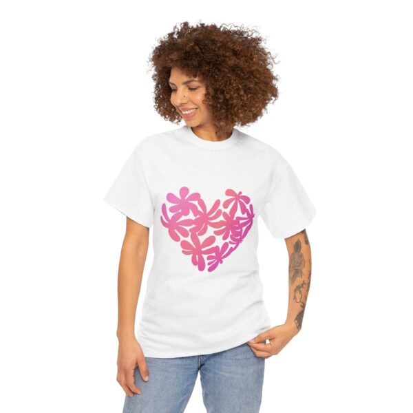 I Heart Sweet Pink Flowers - Unisex Cotton Tee
