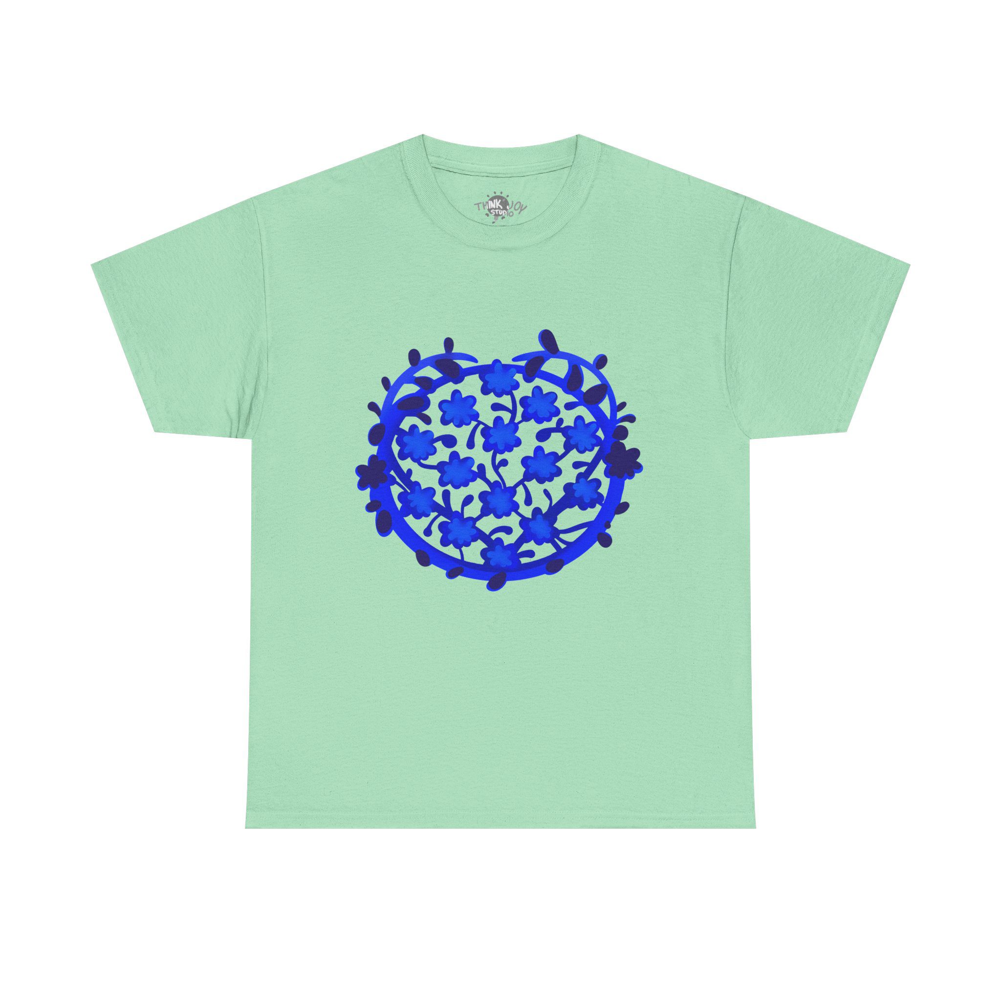 Blooming Blue Flowers - Unisex Cotton Tee - Image 8