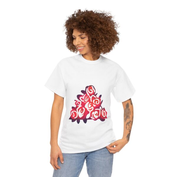 Rosy Red Sprouting Flowers - Unisex Cotton Tee