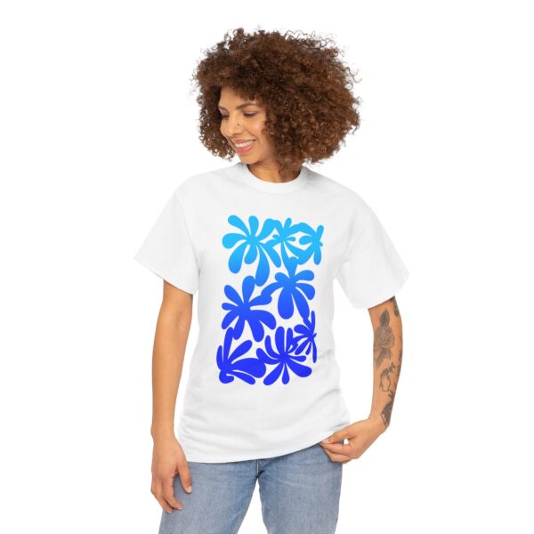 A Window to Nature - Sky Blue Flowers - Unisex Cotton Tee