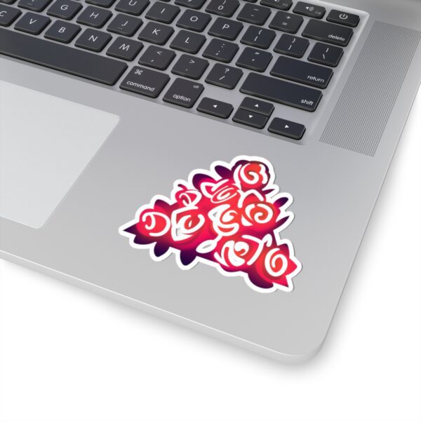 Rosy Red Sprouting Flowers - Kiss-Cut Vinyl Sticker