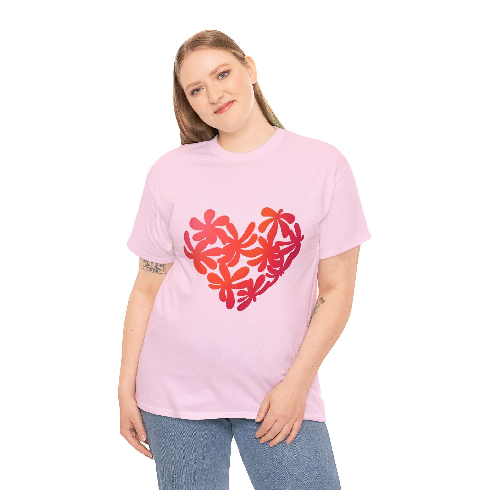 I Heart Sunset Flowers - Unisex Cotton Tee - Image 27