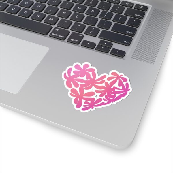 I Heart Sweet Pink Flowers - Kiss-Cut Vinyl Sticker