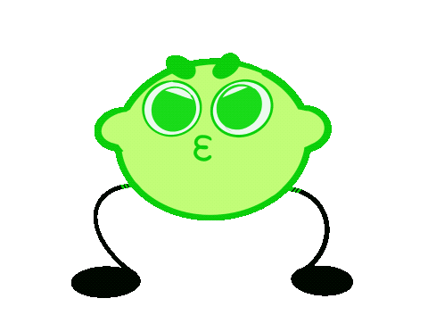 Original 2D animation, art work. Looping animation of a cartoon lime mascot dancing.