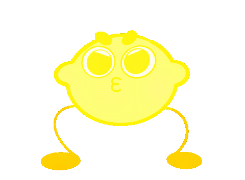 Original 2D animation, art work. Looping animation of a cartoon lemon mascot dancing.
